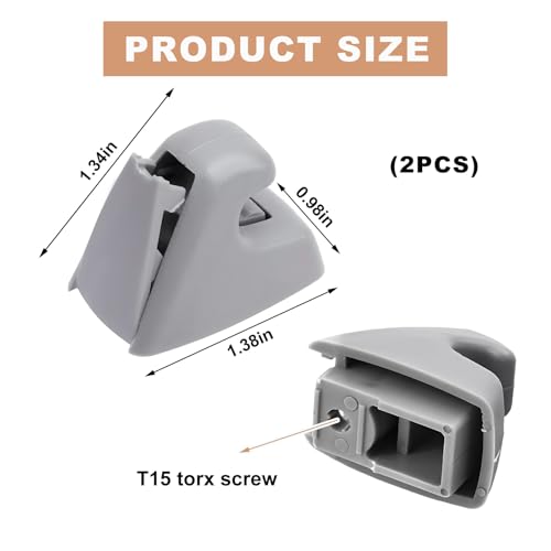 Wevdn 2 PCS Sun Visor Support Retainer Clip, 95994975 95994976 Sun Visor Hook Clip Bracket Replacement, Sunvisor Holder Hook for Cruze 2011-2016 Verano 2012-2017, Car Accessories (Gray) - color: Gray