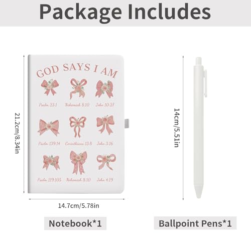 Bible Journal and Pens Set, A5 Notebook for Prayer, Scripture Writing & Bible Study & Daily Note-taking, Christian Gifts with 2 Inspirational Pens,5.7 * 8.2 Inch,192 Pages (Design 03, White) - color: White, style: Design 03