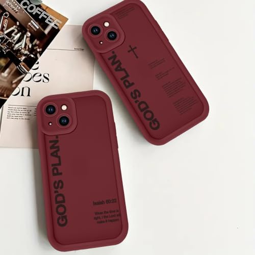 God's Plan Isaiah 60:22 Bible Verse Jesus Cross Christian Red Phone Case for iPhone 17e/iPhone 16e Case Shockproof Soft Protective for Women Men Cover Funda for iPhone 17e/iPhone 16e 6.1 Inch - color: Red