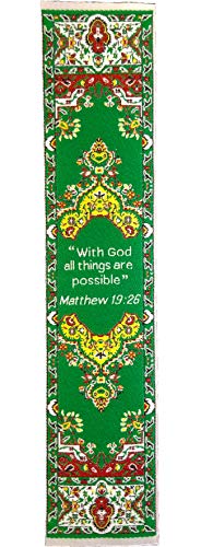 Love of God, Themed Assortment of 4 Woven Fabric Bible Verse Bookmarks, Silky Soft & Flexible Religious Bookmarkers for Novels Books & Bibles, Woven Design, Memory Verse Gift - color: Love of God