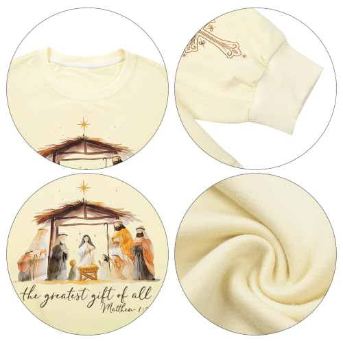 MOUSYA Women Christian Sweatshirt Psalms 91 Sleeve Print Sweatshirt Bible Verse Pullover - color: Apricot-412, size: XX-Large