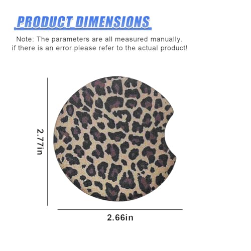 Leopard Print Car Cup Holder Coasters, 2.77'' Drink Cup Mat, No.2 - size: No.2