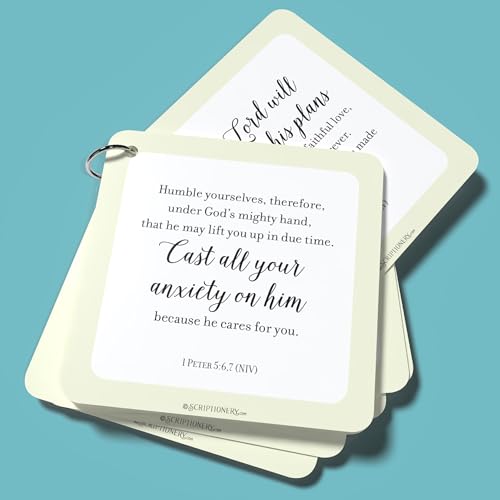 Bible Verse Memory Cards for Anxiety and Worry - Scripture Cards for Purses