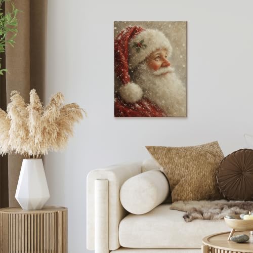 XINCEYWJ Rustic Farmhouse Winter Christmas Santa Wall Art Decor 11x14 Inch - color: santa-3, size: 11x14in