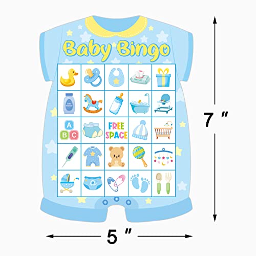 Baby Shower Bingo Cards - 24 Guests Blue Newborn Bingo for Baby Shower Party Supplies - color: Baby Bingo