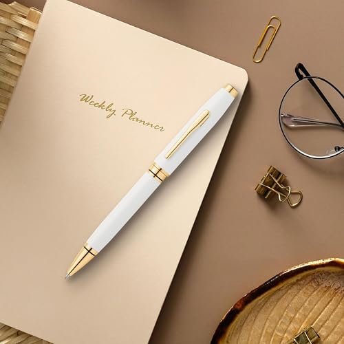 Cross Coventry Pearl White, Gold PVD Ballpoint Pen, Medium Point, Black Ink - color: Pearl White with gold