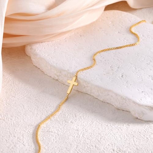 Cross Necklace for Women 14k Gold/Silver Plated Dainty Pendant Necklaces Trendy Jewelry Non Tarnish Hypoallergenic Waterproof Lightweight Gift for Women - style: small cross necklace