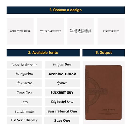 Personalized NLT Large Print Bible for Adults, Name Engraved, Standard Size - color: Brown