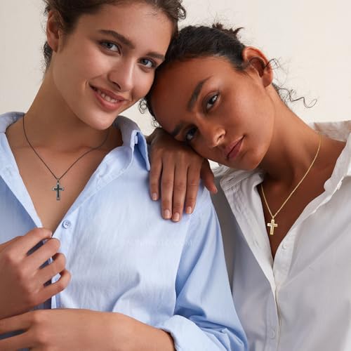TUGHRA Couples Necklace Sterling Silver His and Hers Matching Necklace, Pendant Couples Jewelry Gifts for Couple Her Him - style: 02-Cubic Zirconia cross2