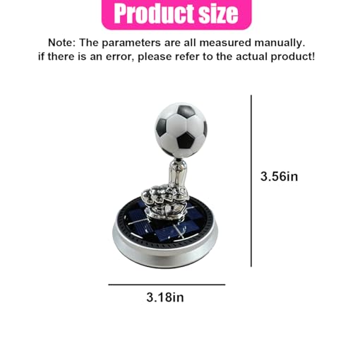 Craedli Soccer Car Dashboard Decoration, Solar Energy Rotating Football Car Center Console Ornament, Creative Auto Interior Decorative Accessories for Home Office (Silver) - color: Silver