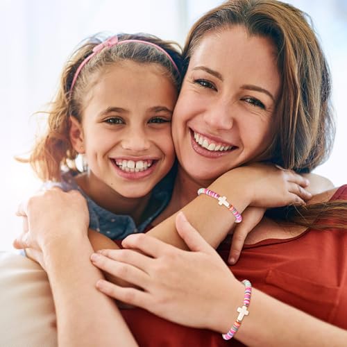 Cute Cross Bracelet Teen Girl Gifts Trendy Stuff Christian Gifts for Kids/Girls/Boys/Teens/Women Jewelry Colorful Jesus Bracelets Christmas Religious Communion Baptism Confirmation Gifts - color: 3-Niece