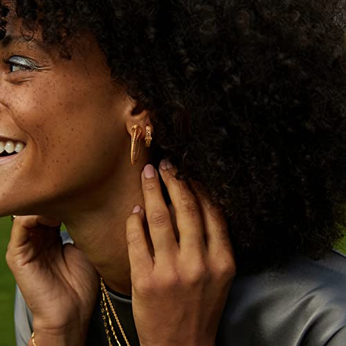 MYEARS Women Hoop Earrings Gold 14K Gold Filled Small Simple Handmade Hypoallergenic Everyday Illusion Jewelry - style: Snake