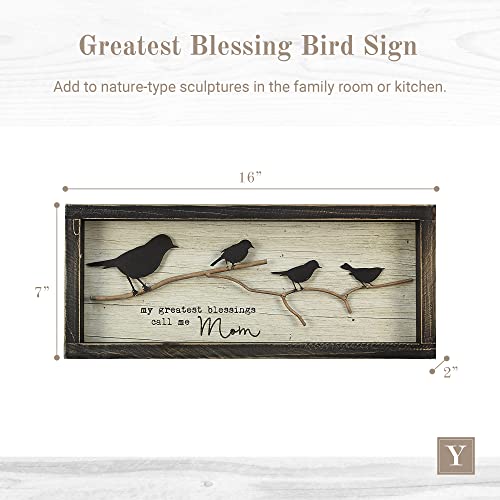 Young's Inc. Wood Greatest Blessing Bird Sign - 16" L x 7" H - Rustic Home Decor - Wood Wall Decor - Bird Decorations