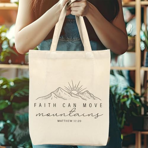 Christian Gifts for Women, Floral Faith Canvas Tote Bag, Faith Gifts for Women Mom Inspirational - color: Minimalist Christian 770