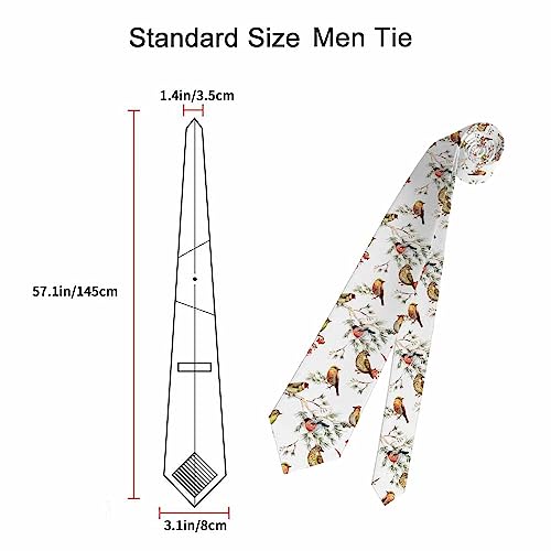 Funny Men's Tie Halloween Men's Neckties for Mens Wedding Party Work Casual Holiday - color: Beautiful Bird