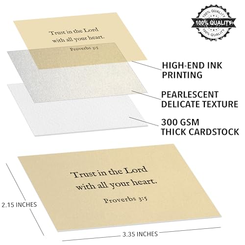Bible Verse Cards, 60 Scripture Cards with Bible Verses - color: Beige