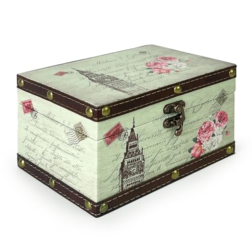 DreamsEden Small Wooden Keepsake Box, Decorative Boxes with Lids and Latch - color: Tower