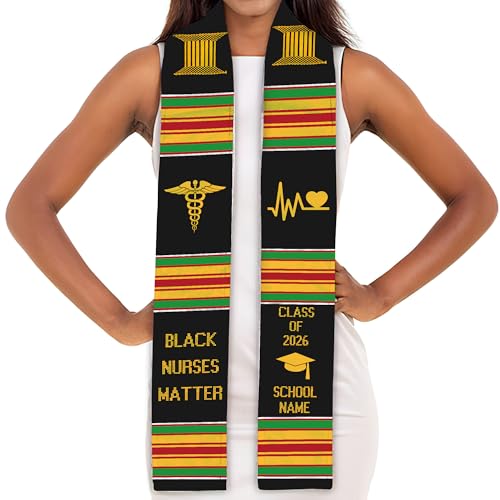 MDPrints Global Kente Graduation Sash 2026, Black Girl Magic Graduation Sash 2026, Class of 2026 Graduation Gift - color: Kente Dk03