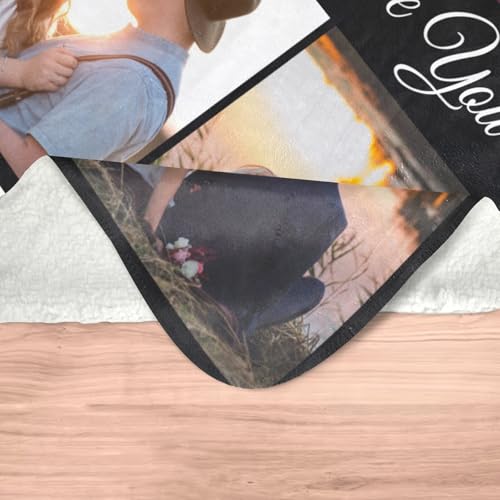 inkArts Custom Blankets with Photo, Personalized Blankets, Customized Photo Blanket, Custom Picture Blanket, Personalized Anniversary Couple Gifts for Women Men Her Him Girlfriend Boyfriend - color: 3 Photos-2