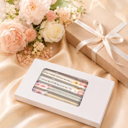 Inspirational Christian Gifts for Women, 6 Pack Floral Bible Verse Pens - color: pink07