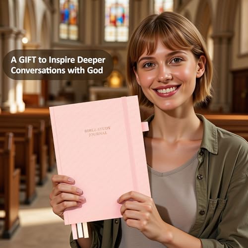 Bible Study Journal & Notebook for Women and Men, 5.8" x 8.3" - color: Light Pink, size: A5 ( 5.8" x 8.3" )