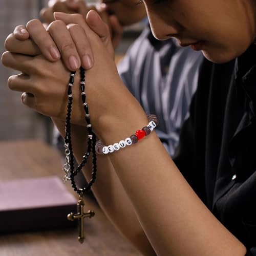Ferreve 35 Sets Jesus Love Me Bracelet Crafts Sunday School Morandi - color: Morandi, style: Jesus Love Me