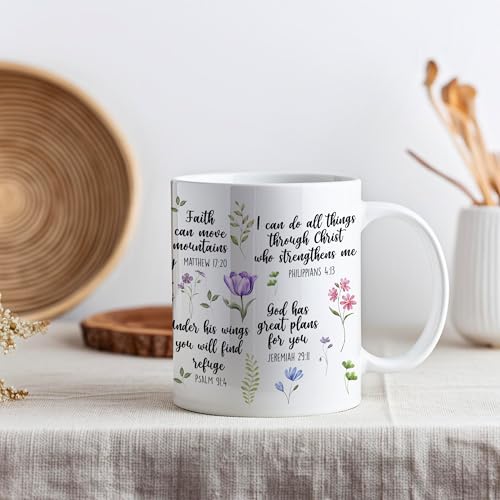 Christian Gifts for Women, Christian Coffee Mugs for Women with Bible Verse, Religious Coffee Mugs, Biblical Inspirational Mug for Friends in Faith, Mom, Grandma, Sister - color: Christian 01