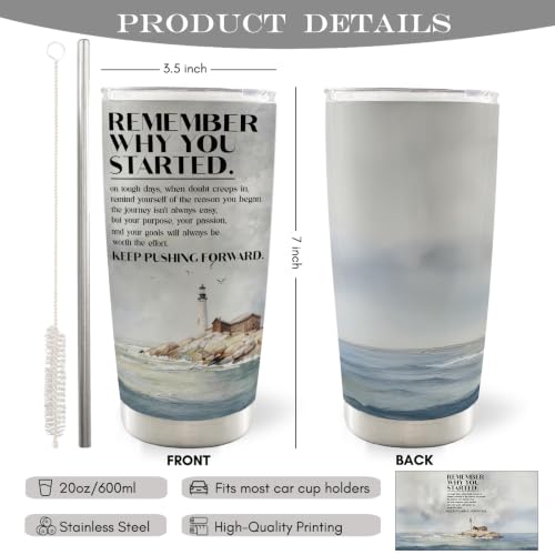 Inspirational Nautical Lighthouse 20oz Travel Coffee Mug Tumbler - color: why