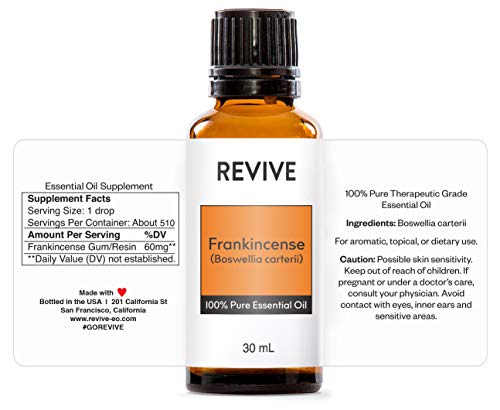 Frankincense Boswellia Carterii 30mL by Revive Essential Oils - 100% Pure Therapeutic Grade, for Diffuser, Humidifier, Massage, Aromatherapy, Skin & Hair Care… - size: 1 Fl Oz (Pack of 1)