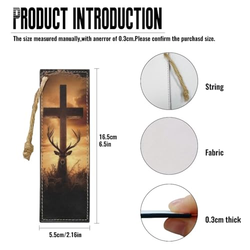 PU Bible Case, Bible Cover for Men,Bible Covers with Leather Bookmark Set,Brown Bible Carrying Case,Christian Gift,Deer Cross,Medium - color: Deer Cross, size: Medium