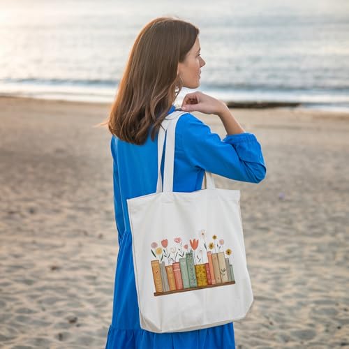 Book Lovers Gifts Canvas Tote Bag Tote Bag for Women Reusable Shoulder Bags for Grocery Beach Work - color: Red