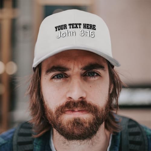 Baseball Caps for Men & Women Embroidered John 3:16 Jesus Christ Christian God Ladies & Men Baseball Hats - color: Red Personalized Text Here