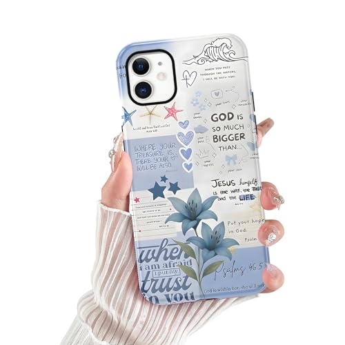 Cute Jesus Flower Phone Case for iPhone 11 6.1'' - color: Lily bible verses collage, size: iPhone 11