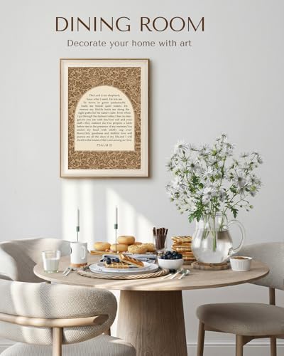 InSimSea Framed Christian Wall Art 12x16 Psalm 23 Bible Verse Prints Art - color: PSALM 23, size: 12"L x 16"W