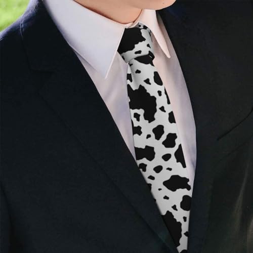Men's Neckties, Novelty Printed Skinny Tie for Work Casual Party - color: Cow Print