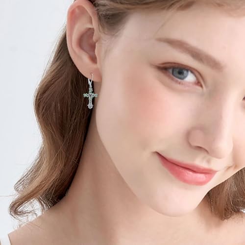 Cross Earrings 925 Sterling Silver Dangle Earring Gifts for Women - style: AA cross