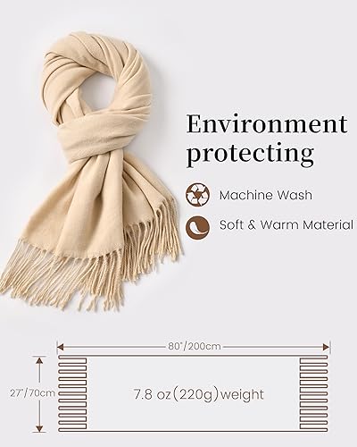 Winter Scarf for Women Scarves Shawls Wraps Accessories Blanket Scarf - color: Beige