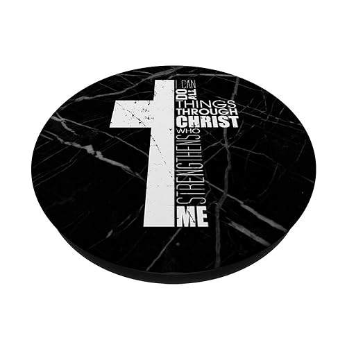Christian Bible Verse Religious Philippians 4:13 Cross Gifts PopSockets Adhesive PopGrip - style: Adhesive PopGrip