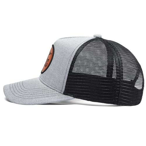 Trucker Hat Baseball Cap Christian Hats for Men Women Jesus Cross The Way The Truth Life Jesus Saves Hats - color: Grey