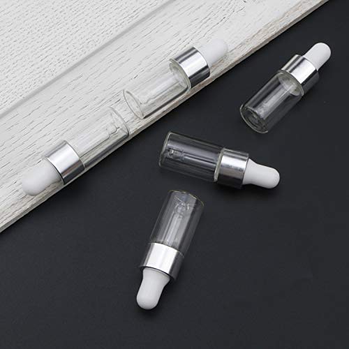 Kesell Clear Dropper Bottles, 30 Pcs, 3ml - color: Silver