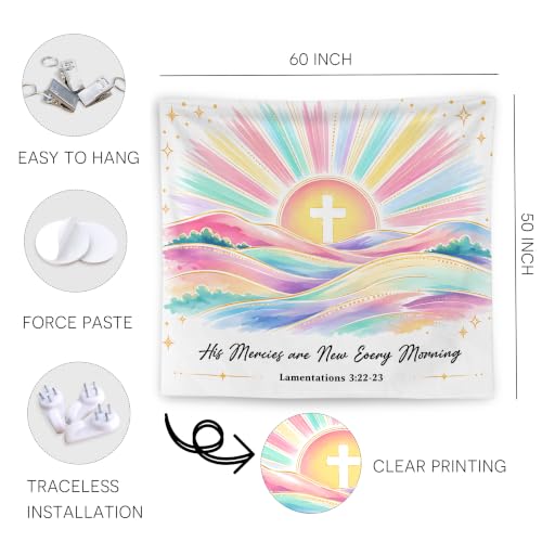 WNAGT Pastel Sun Christian Tapestry Wall Hanging 50x60 Inch - color: J
