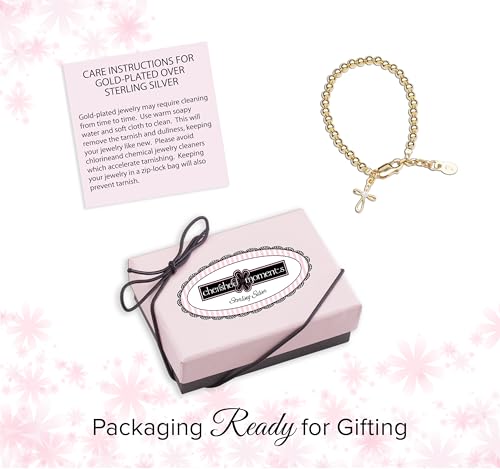 Cherished Moments Beaded Bracelet, .925 Sterling Silver or 14K Gold-Plated - color: Gold LG (5-10 years)