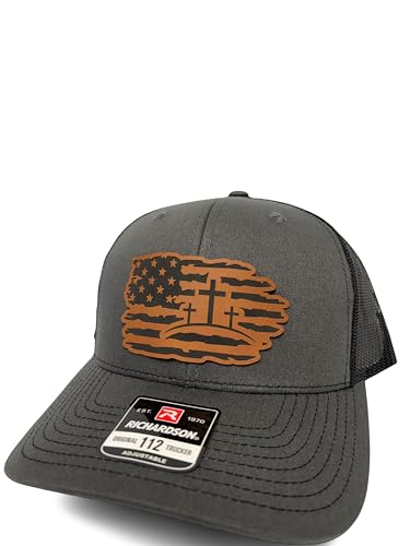 Christian Jesus Cross Hat for Men and Women – God Religious Faith Baseball Cap Trucker Snapback Hat - color: Charcoal