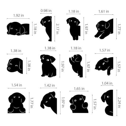 12Pcs Magnetic Dog Bookmarks – Cute Black Lab Puppy Book Markers for Dog Lovers, Dog Mom Gifts for Women, Bookish Gifts for Book Lovers, Page Markers for Reading Journal Planner - color: Dog-12pcs