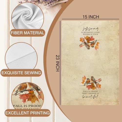 Fall Christian Bird Kitchen Dish Tea Towels 16x24 Inch Set of 2 - color: Bible-1
