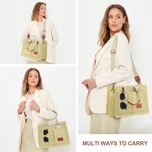 LHMTQVK Canvas Tote Bag for Women, Work & Bible Study Handbag - color: Khaki