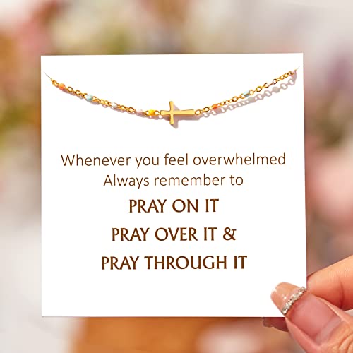 STORYJEWELLERY Religious Gifts for Women, Cross Bracelet, Baptism Gifts