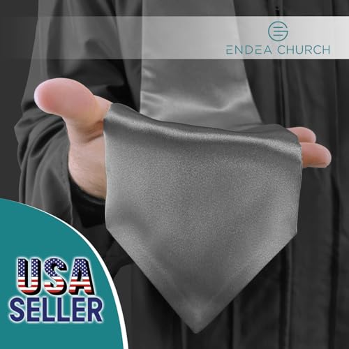Premium Choir Traditional Stole - Solid Color - Satin - Unisex - color: Dark Grey