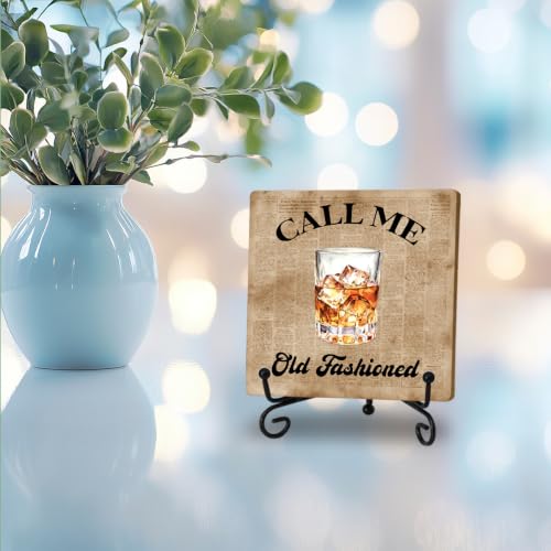 Bar Decor, Call Me Old Fashioned Wooden Desk Sign, Whiskey Lovers Gifts - color: Old Fashioned Drink