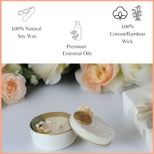 Luxury Mini Scented Candles with Bouquets – Wedding Candle Favors, Bridal Shower Favors, Party Favors for Adults, Personalized Birthday Favors, Elegant Hand-Poured Soy Candles (100 PCS, NO Gift Box) - size: 100 PCS, style: NO GIFT BOX